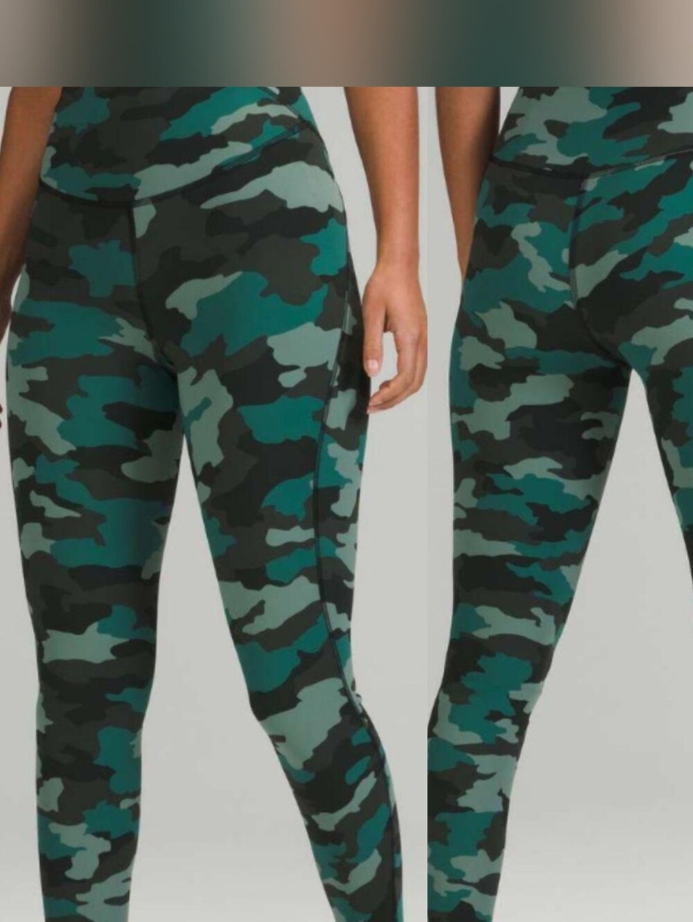 {8} Lululemon Base Pace Heritage 365 Tidewater Teal Camo High Rise Legging